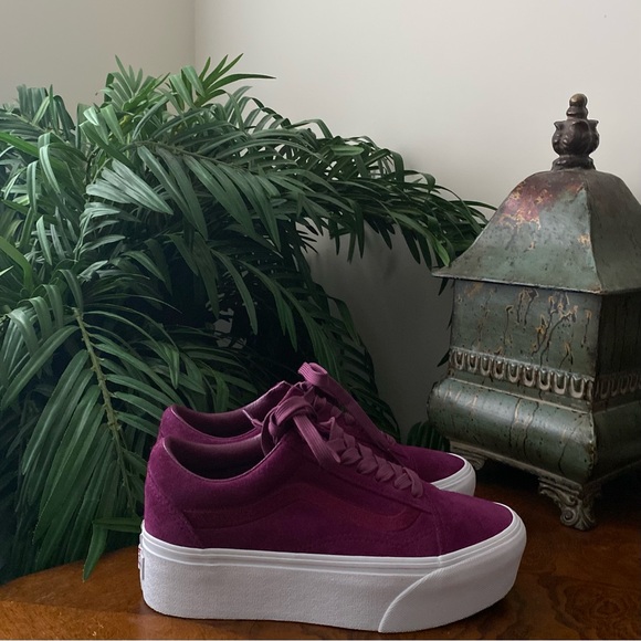 Vans Shoes - Vans Purple Suede Platform Old Skool Sneakers